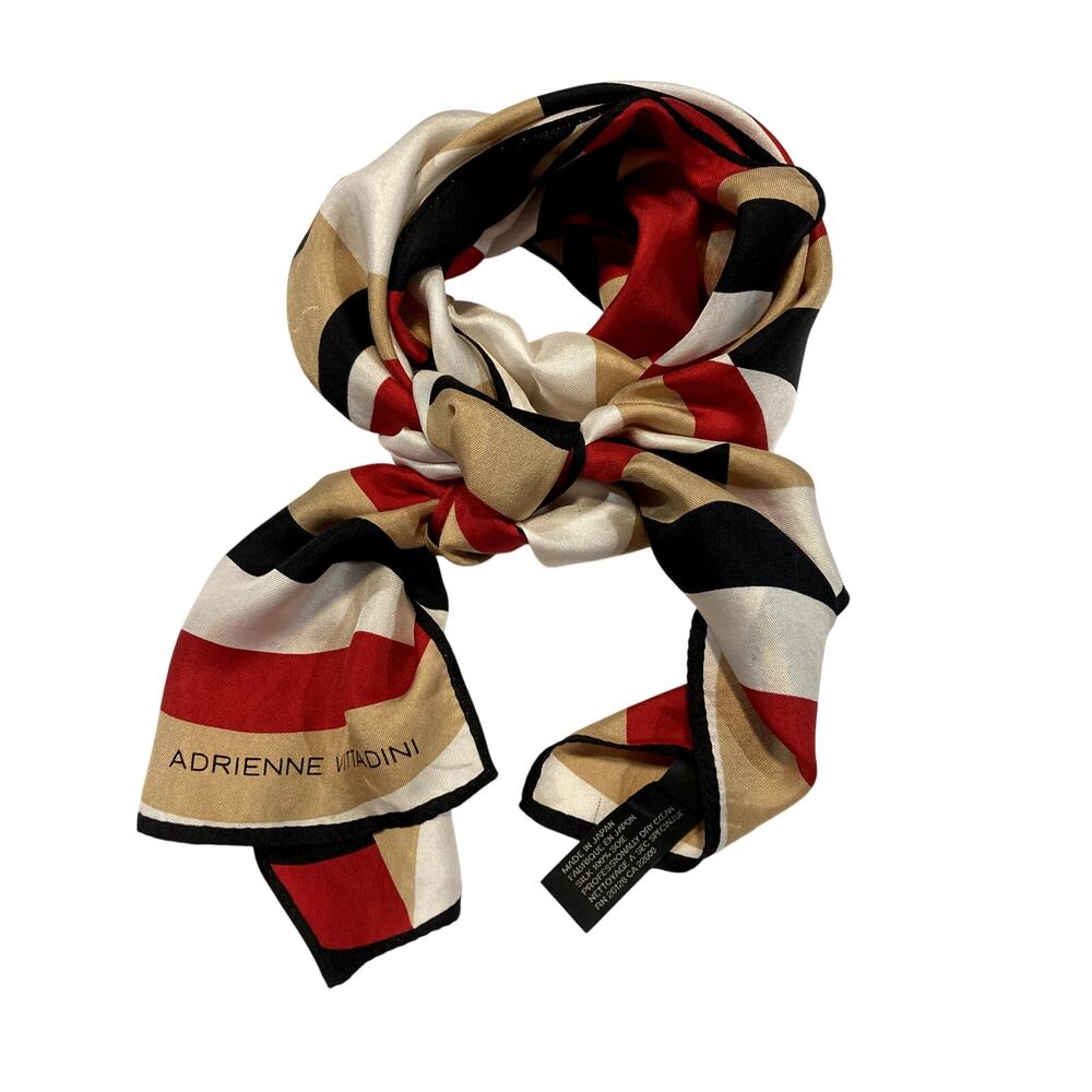 Adrienne Vittadini women's silk abstract geometric scarf.